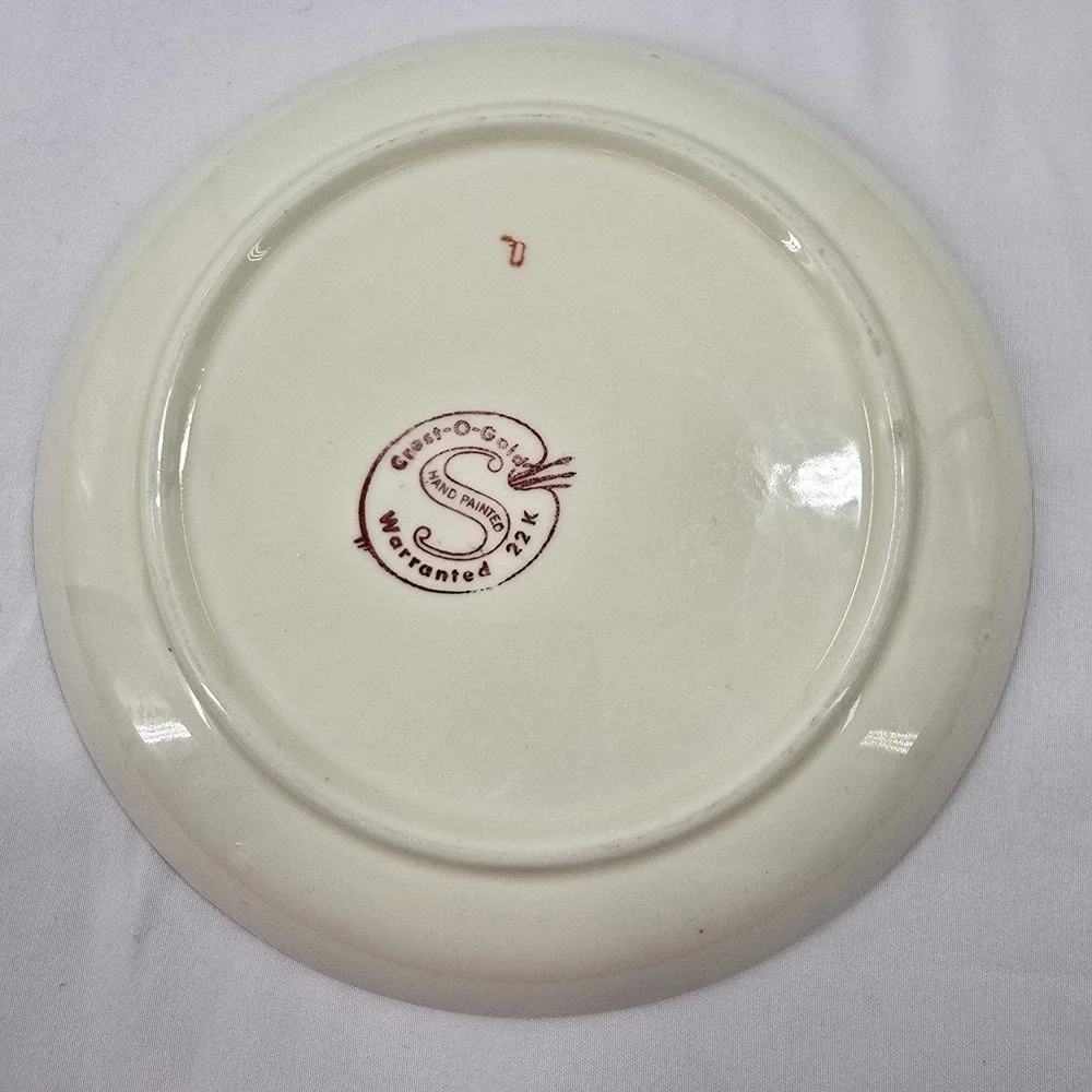Vintage Crest O Gold Sabin Bread Plate 6.25